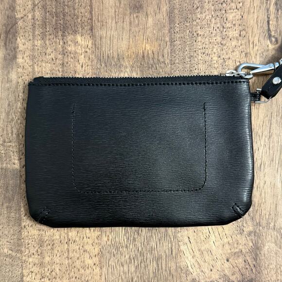 Lauren Ralph Lauren Wristlet Purse Genuine Leather Textured Zip Closure Black - Picture 5 of 8
